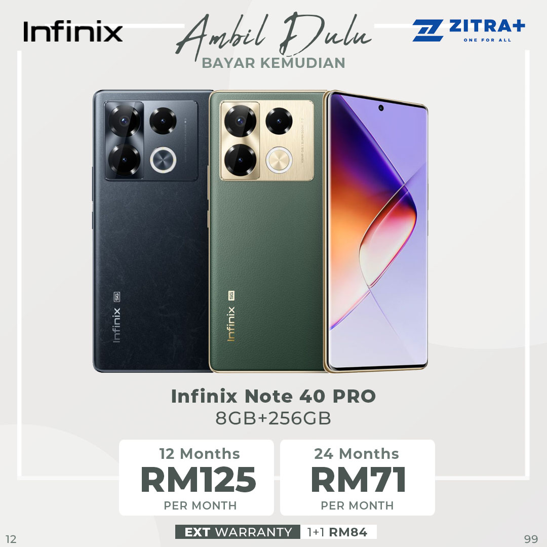 Infinix Note 40 PRO 8GB+256GB | 5000mAh | 45W | Android 14 | XOS 14 | 6.78 inches + AMOLED | Mediatek Dimensity 7020 (6 nm) | Smartphone with 1 Year Warranty