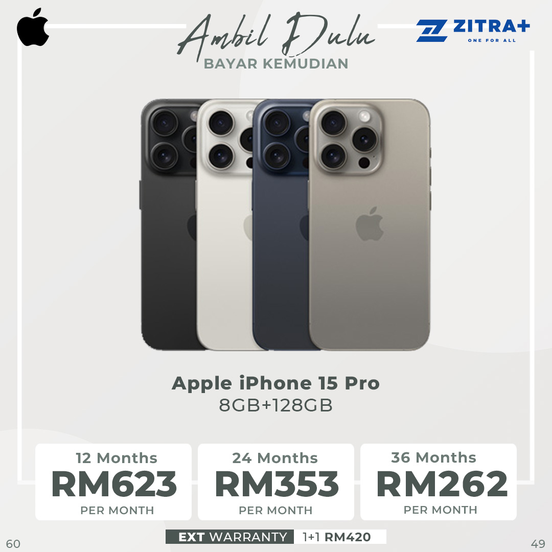 Apple iPhone 15 Pro | 6.1" Super Retina XDR OLED Display | 48MP Main Camera | A17 Pro Chip | Always-On Display | Crash Detection | Smartphone With 1 Year Warranty