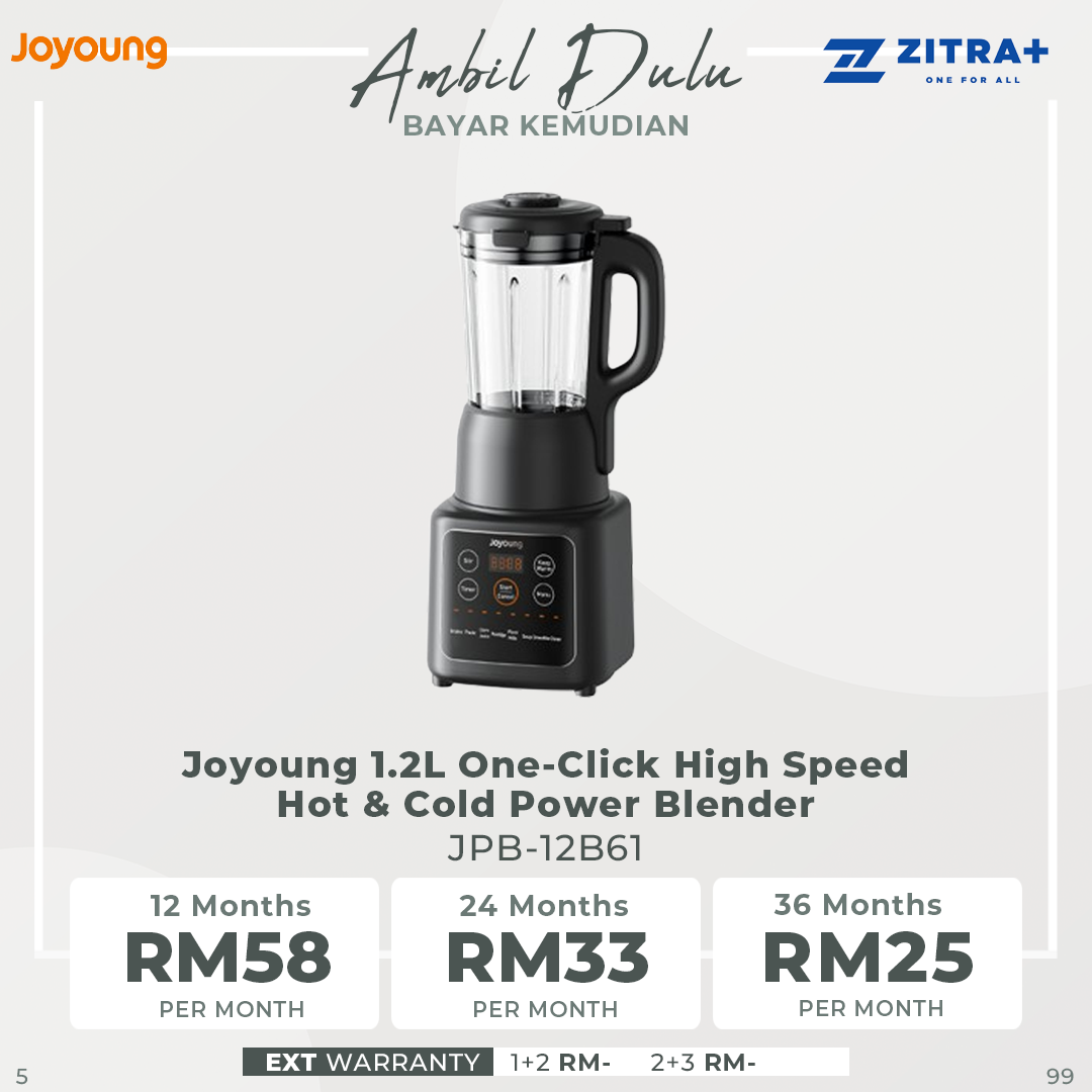 Joyoung 1.2L One-Click High Speed Hot & Cold Power Blender JPB-12B61 | Noise lower to 48db | 8 Hot & Cold functions