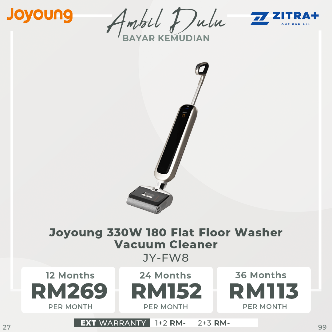 Joyoung 330W 180 Flat Floor Washer Vacuum Cleaner JY-FW8 | Dynamic water system | Easy-cleaning | Zeroflat