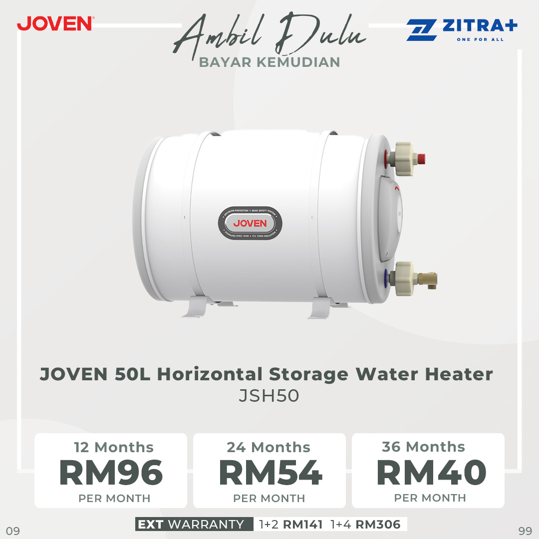 JOVEN 25L-91L Storage Water Heater JSH25 / JSH35 / JSH50 / JSH68 /JSH91 | Thermostat with Thermal Cut-Off | Centralised Multi-Point System with Enhanced Dry-Burn Protection | Hot Water Up to 70°C  | Storage Water Heater with 1 Year Warranty