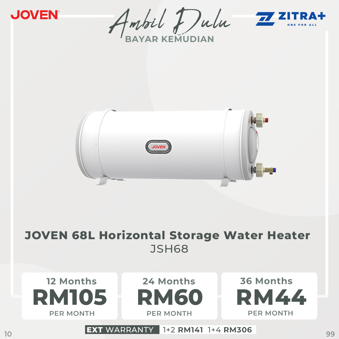 JOVEN 25L-91L Storage Water Heater JSH25 / JSH35 / JSH50 / JSH68 /JSH91 | Thermostat with Thermal Cut-Off | Centralised Multi-Point System with Enhanced Dry-Burn Protection | Hot Water Up to 70°C  | Storage Water Heater with 1 Year Warranty