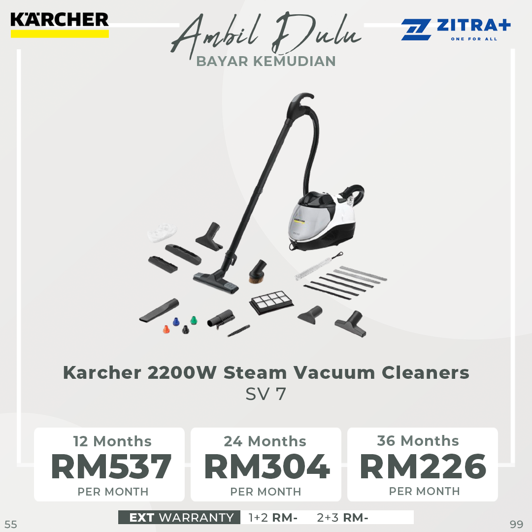 Karcher 2200W Steam Vacuum Cleaners SV 7 | 4-level suction | Steaming, vacuuming and drying | Child safety lock | Multi-stage filter system