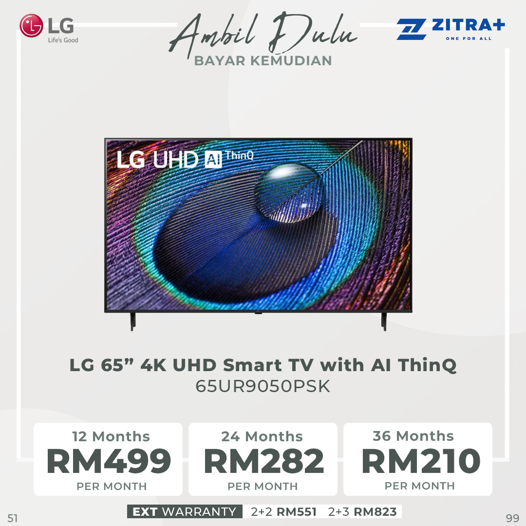 LG 50"/55"/65" 4K UHD Smart TV with AI ThinQ | α5 AI Processor 4K Gen6 | HDR10 | webOS 23 | HDMI | USB | Smart TV with 2 Year Warranty