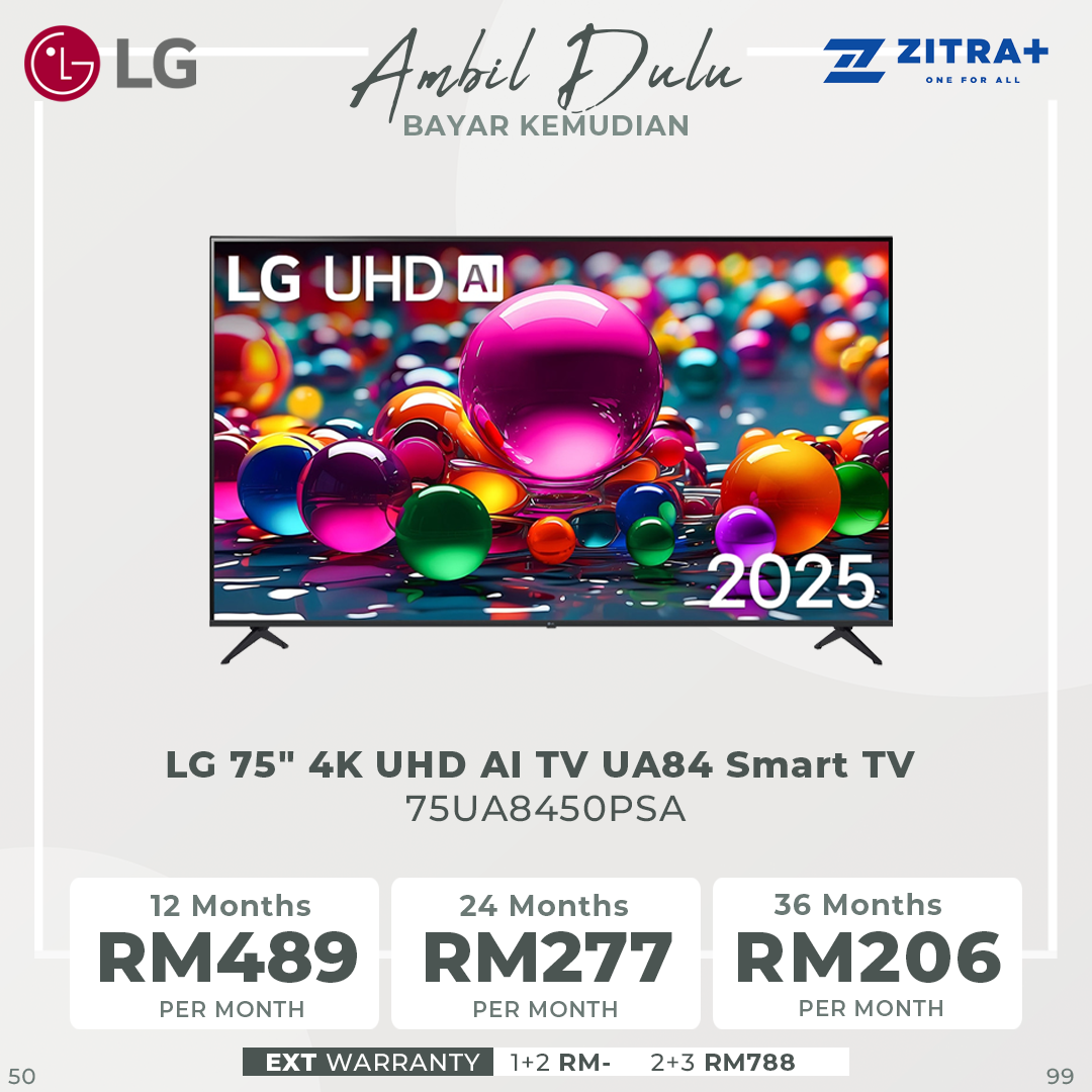 LG 75"/86" 4K UHD AI TV UA84 Smart TV 75UA8450PSA/ 86UA8450PSA | 4K HDR10 Pro | 7 4K AI Processor Gen8 | AI Sound Pro | FILMMAKER MODE
