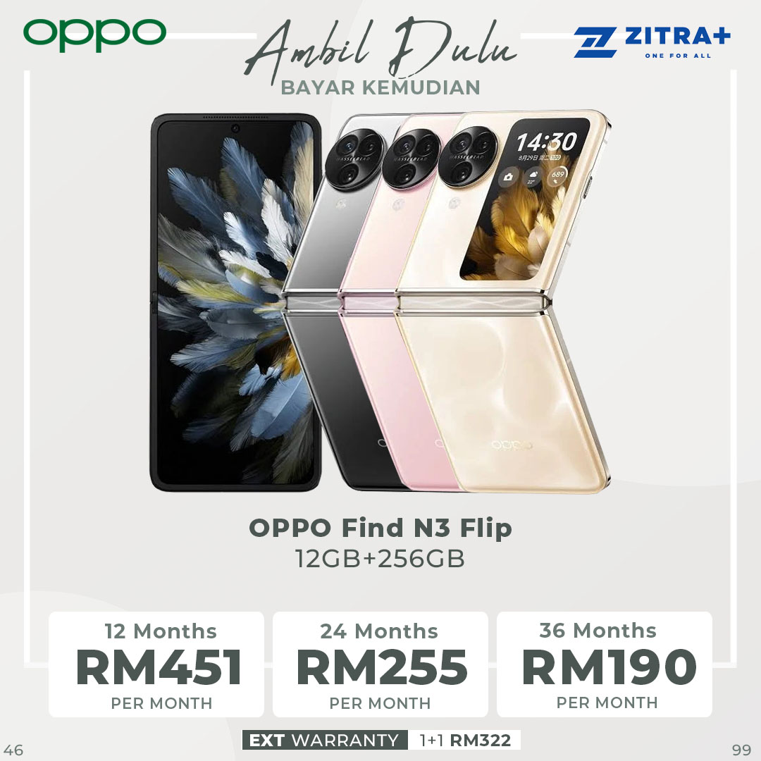 (Pre-Order till 27.10.2023) OPPO Find N3 Flip 12GB+256GB | 6.8" LTPO AMOLED Display | 50MP Camera | 4300mAh Battery | Smartphone with 1 Year Warranty