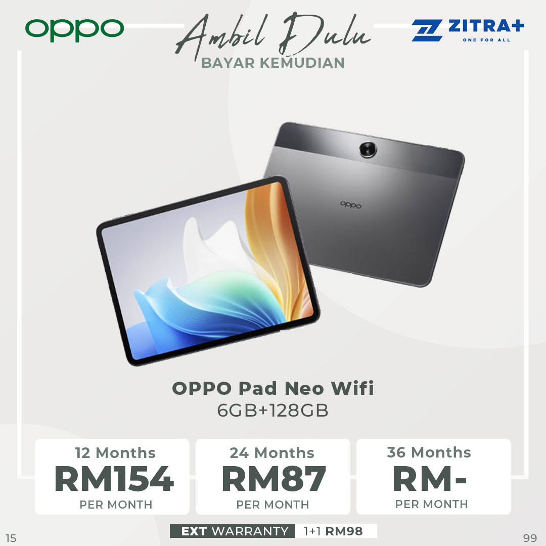 OPPO Pad Neo Wifi 6GB+128GB / Neo Lte 8GB+128GB | Super Battery, Super Energy | All-round Immersive Entertainment | Support 4G LTE | Tablet with 1 Year Warranty