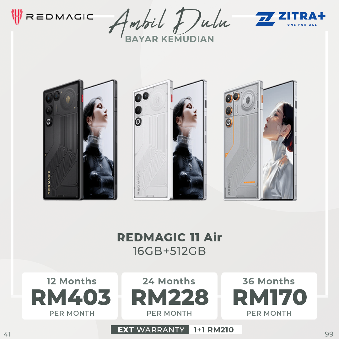REDMAGIC 11 Air 12GB+256GB / 16GB+512GB |  Snapdragon 8 Elite | 7,000mAh | 144Hz full-screen display and ultra-responsive 520Hz shoulder triggers
