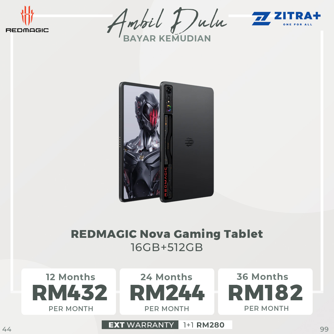 REDMAGIC Nova Gaming Tablet 12GB+256GB/ 16GB+512GB | Android 14 | Snapdragon 8 Gen 3 | 10100mAh Dual-Cell Battery
