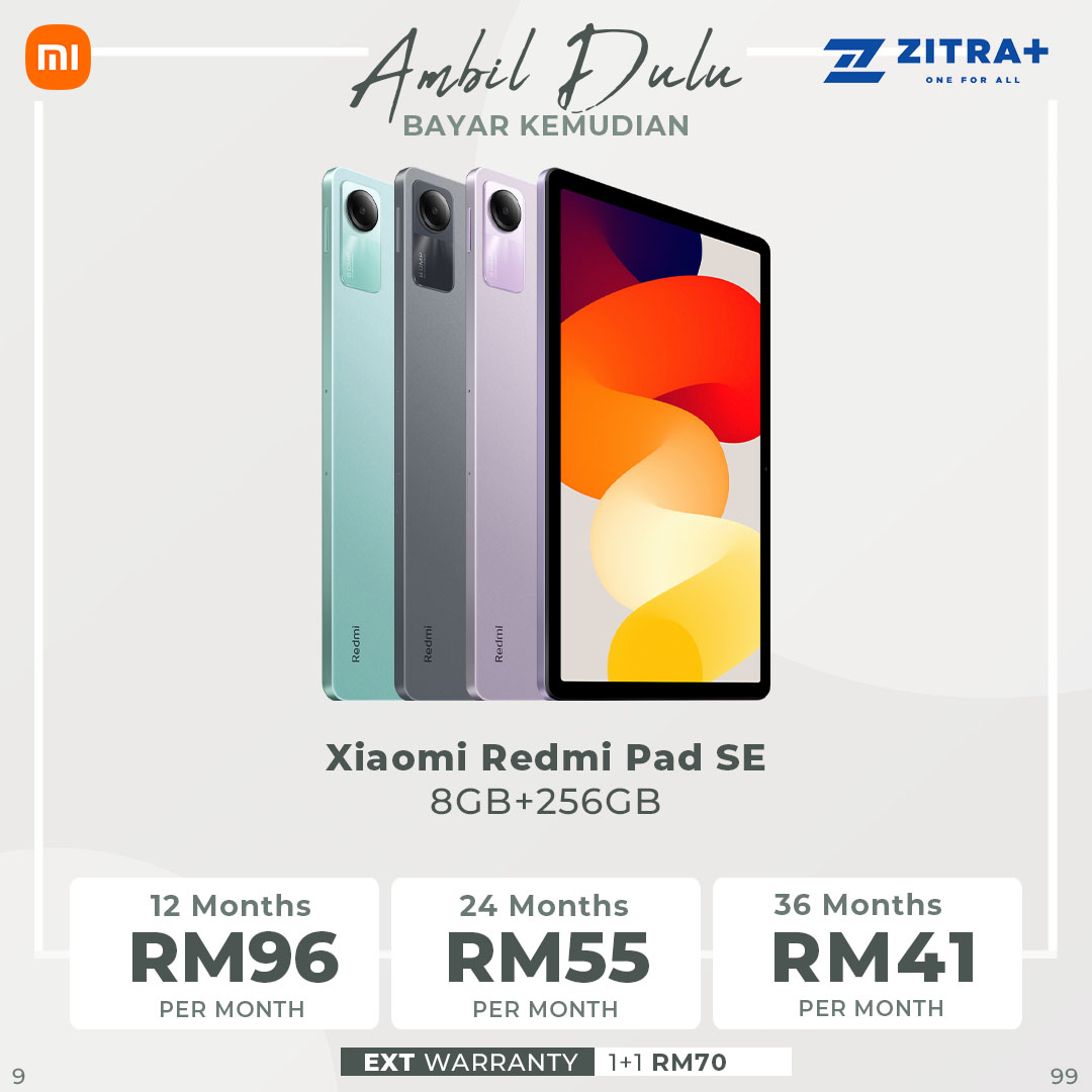 Xiaomi Redmi Pad SE 8GB+256GB | 11"FHD+ Eye-Care Display | 8000mAH (typ) Large Battery | 8MP Main Camera | Tablet with 1 Year Warranty