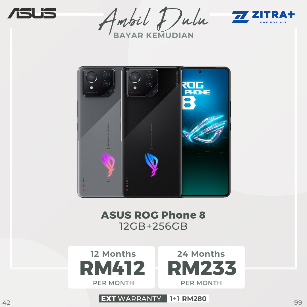 ASUS ROG Phone 8 12GB+256GB | Macro Camera | AeroActive Cooler X | Gaming Phone | Smartphone with 1 Year Warranty