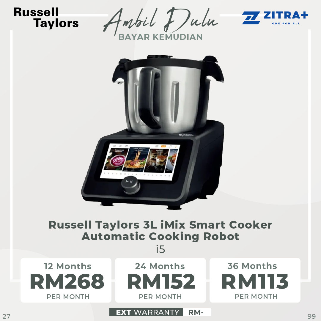 Russell Taylors 3L iMix Smart Cooker Automatic Cooking Robot i5 | Unlocking Culinary Precision | Cook Up to 3 Dishes | Seamless Cooking |  Smart Cooker with 2 Year Warranty