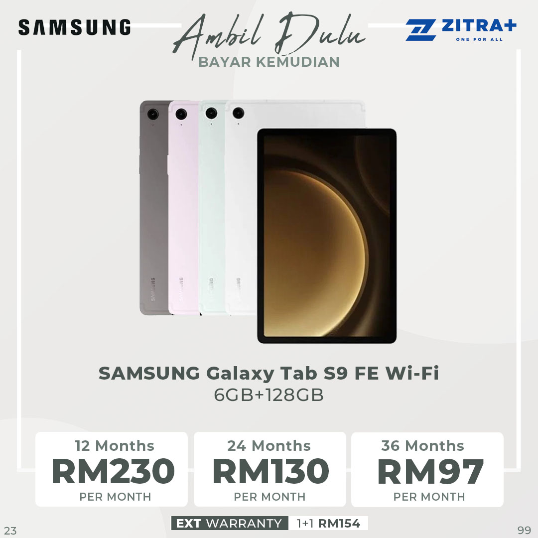 SAMSUNG Galaxy Tab S9 FE Wi-Fi | 6GB+128GB/8GB+256GB | 10.9" Display | 8000mAh Battery | 8MP Main Camera | One UI 5.1 | Tablet with 1 Year Warranty