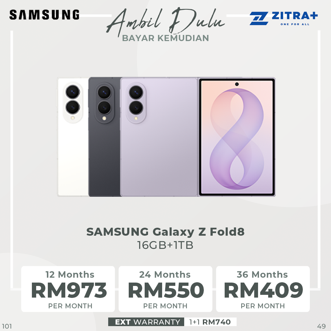 SAMSUNG Galaxy Z Fold8 12GB+256GB/ 12GB+512GB/ 16GB+1TB | 7.6inch, Foldable Dynamic | Rear Camera 50MP | Qualcomm SM8850-1-AD Snapdragon 8 Elite Gen 5 (3 nm) | Li-Po 4800mAh, 45W Fast Charge