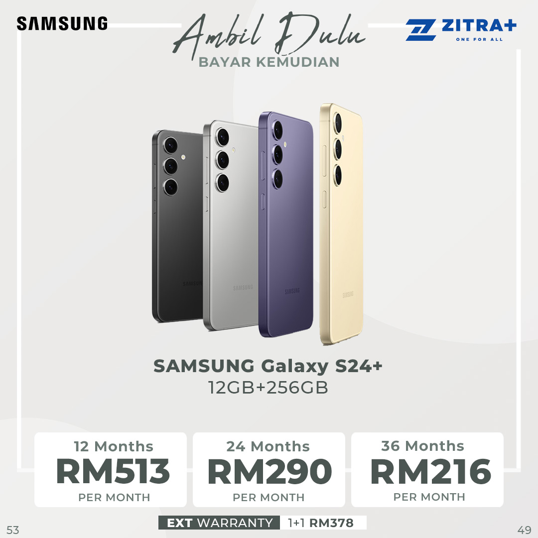 (Pre-Order 18.01.24 - 06.02.24) SAMSUNG Galaxy S24+ | 12GB+256GB / 12GB+512GB | 6.7" Dynamic LTPO AMOLED 2X | 4900mAh Battery | Super HDR | Smartphone With 1 Year Warranty