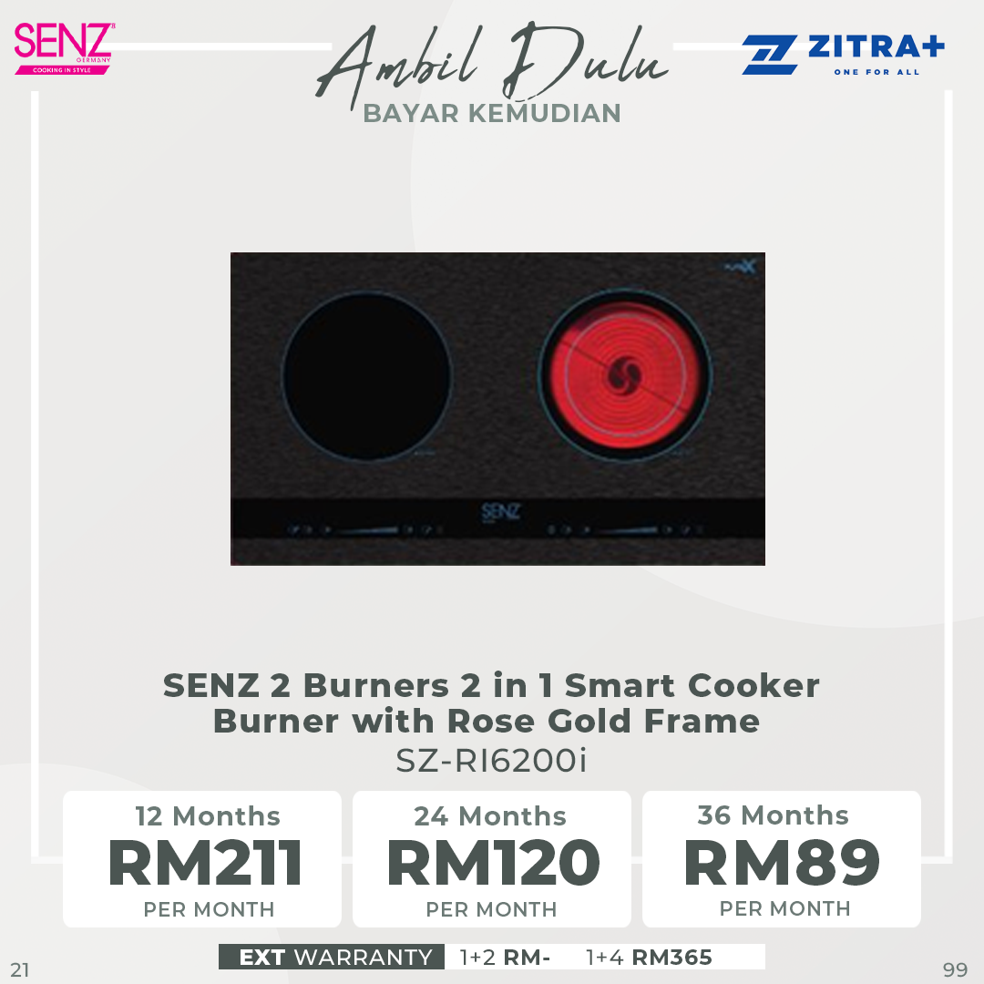 SENZ 2 Burners MultiCooker & SmartCooker  SZ-RI6200i / SZ-RC8200i / SZ-RI3600i | Touch Button | LED display | Pre-set heat level | Burners with 1 Year Warranty