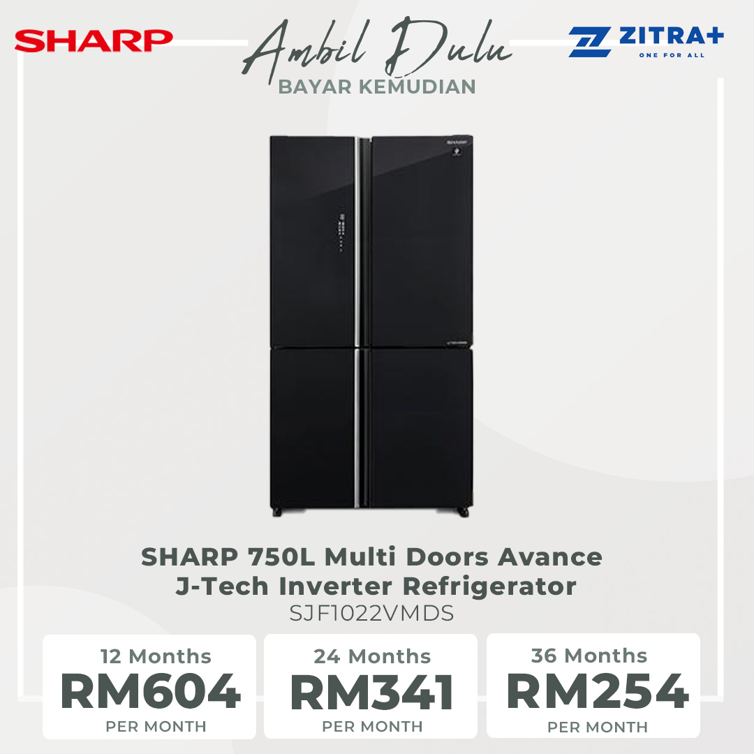 SHARP 750L Multi Doors Avance J-Tech Inverter Refrigerator SJF1022VMDS | Eco Mode | Door Alarm | Express Freezing | Refrigerator with 1 Year Warranty