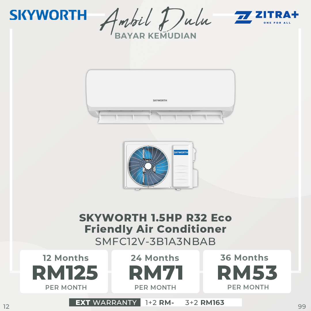 SKYWORTH R32 Eco Friendly Vitamin C & Bio Fresh Air Conditioner SMFC09V-2B1A3NBAB SMFC12V-3B1A3NBAB SMFC18V-5B1A3NBAB SMFC24V-6B1A3NBAB | BIO Filter | Vitamin C Filter