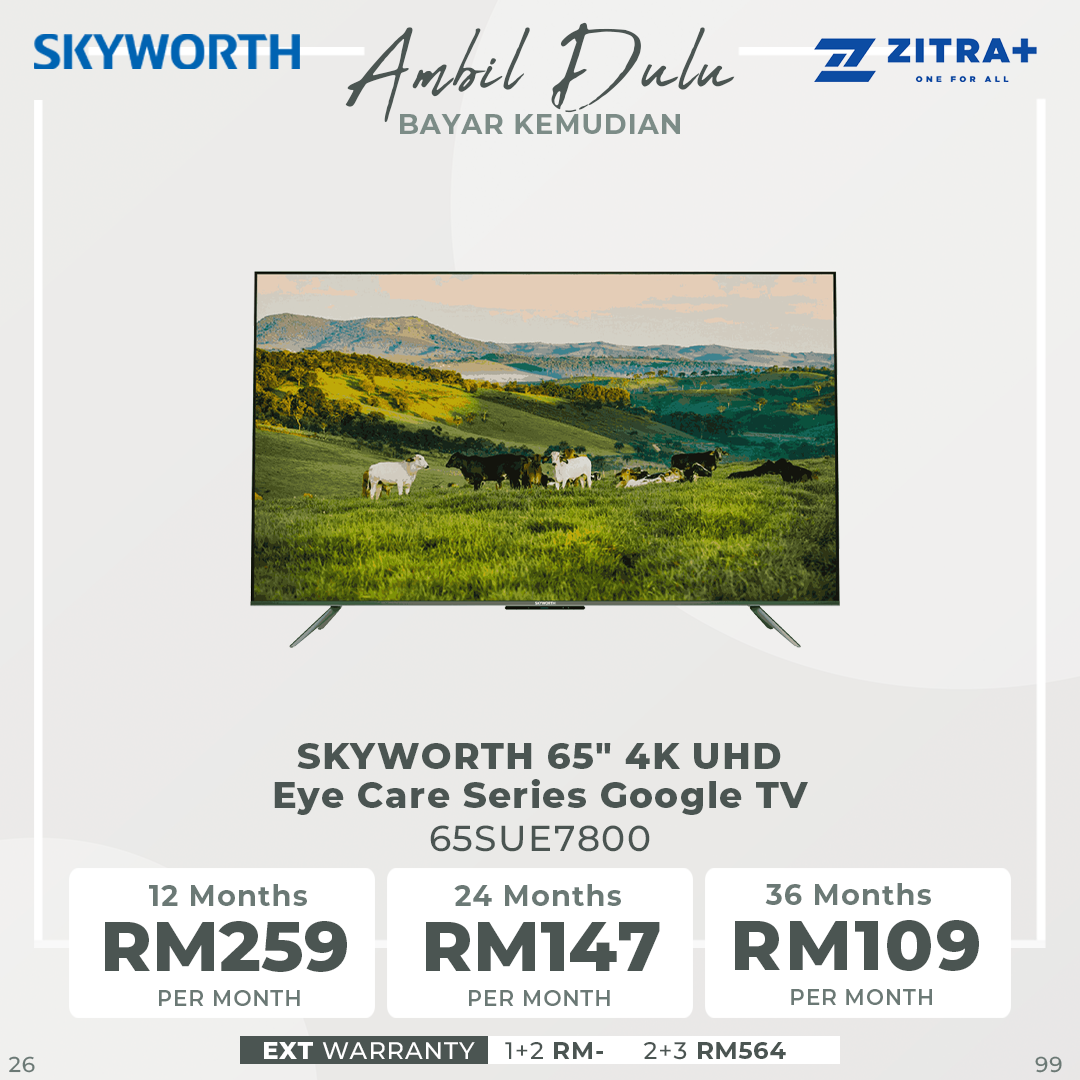 SKYWORTH 43"/50"/55"/60"/65"/75" 43SUE7800/50SUE7800/55SUE7800/60SUE7800/65SUE7800/75SUE7800  4K UHD Eye Care Series Google TV | HDR10 & HLG