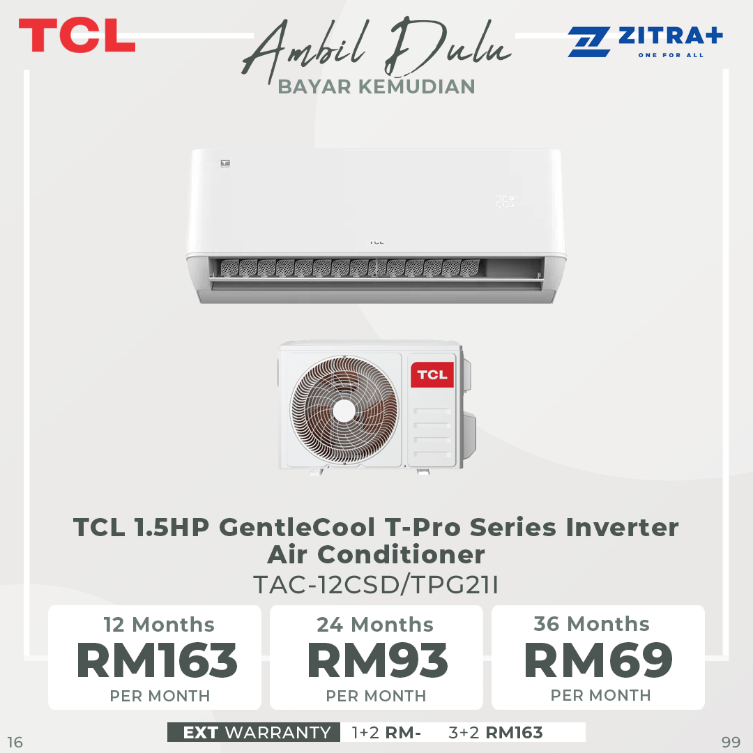 TCL GentleCool T-Pro Series Inverter Air Conditioner TAC-09CSD/ TAC-12CSD/ TAC-18CSD/ TAC-24CSD (TPG21I) | Gentle Breeze | CleanXpress