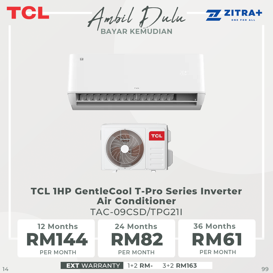 TCL GentleCool T-Pro Series Inverter Air Conditioner TAC-09CSD/ TAC-12CSD/ TAC-18CSD/ TAC-24CSD (TPG21I) | Gentle Breeze | CleanXpress