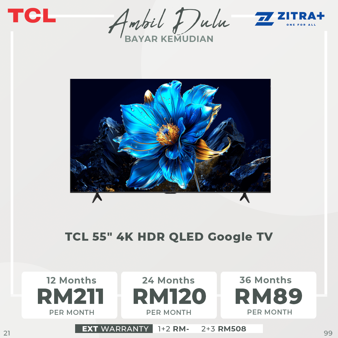[2025 New Model] TCL 55"/65"/75" 4K HDR QLED Google TV | G90K-IU | HVA Screen | AiPQ Processor | Dolby Atmos
