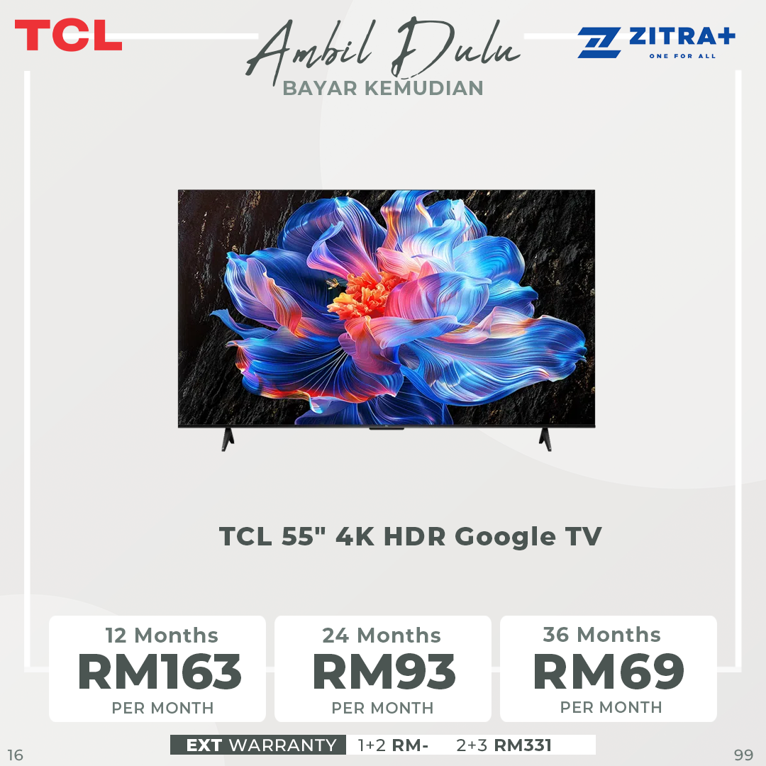 [2025 New Model] TCL 55"/65"/75" 4K HDR Google TV | P61K Series | Dolby Audio | AiPQ Processor | MEMC | HVA Panel