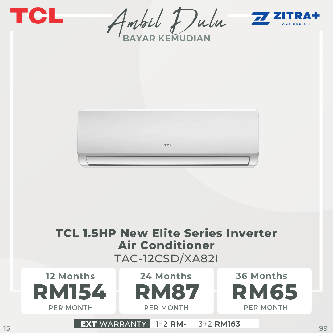 TCL 1HP/1.5HP/2HP New Elite Series Inverter Air Conditioner TAC-09CSD/TAC-12CSD/TAC-18CSD (XA82I) | Fast Cooling | Golden Fin
