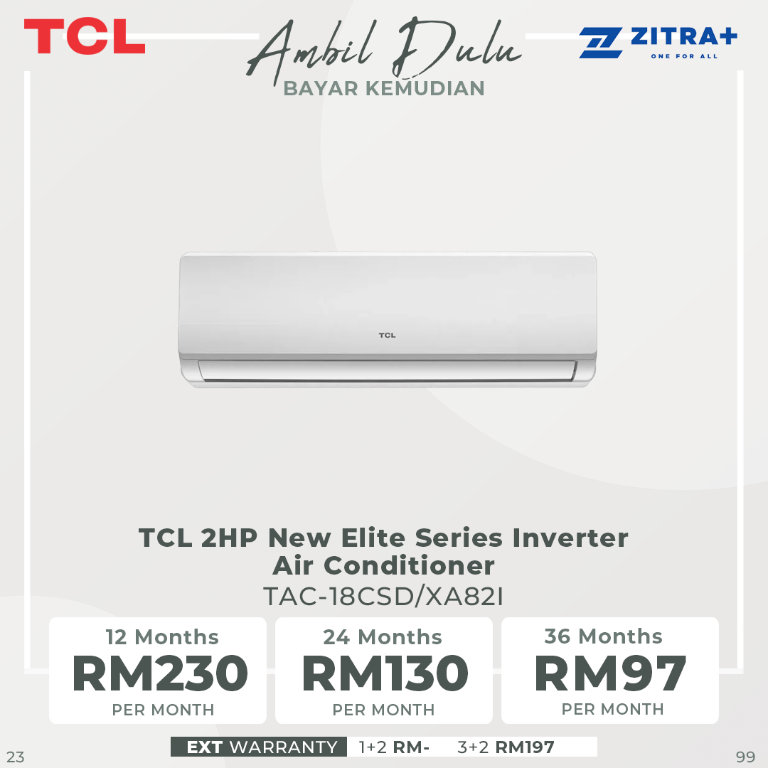TCL 1HP/1.5HP/2HP New Elite Series Inverter Air Conditioner TAC-09CSD/TAC-12CSD/TAC-18CSD (XA82I) | Fast Cooling | Golden Fin