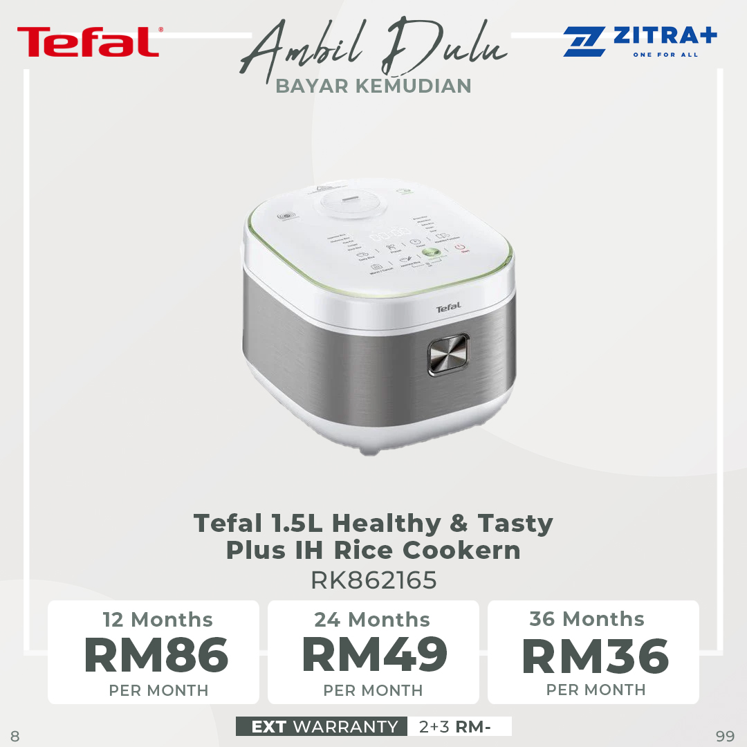 Tefal 1.5L Healthy & Tasty Plus IH Rice Cooker RK862165 | 12 Versatile Programs | Precision IH Technology