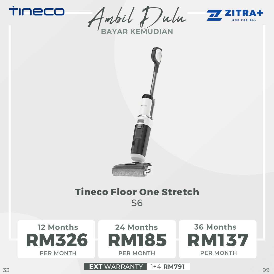 Tineco 22AW Floor One Stretch S6 | Reach Hidden Areas | 5.1 inch Compact Design | Innovative MHCBS™ Technology