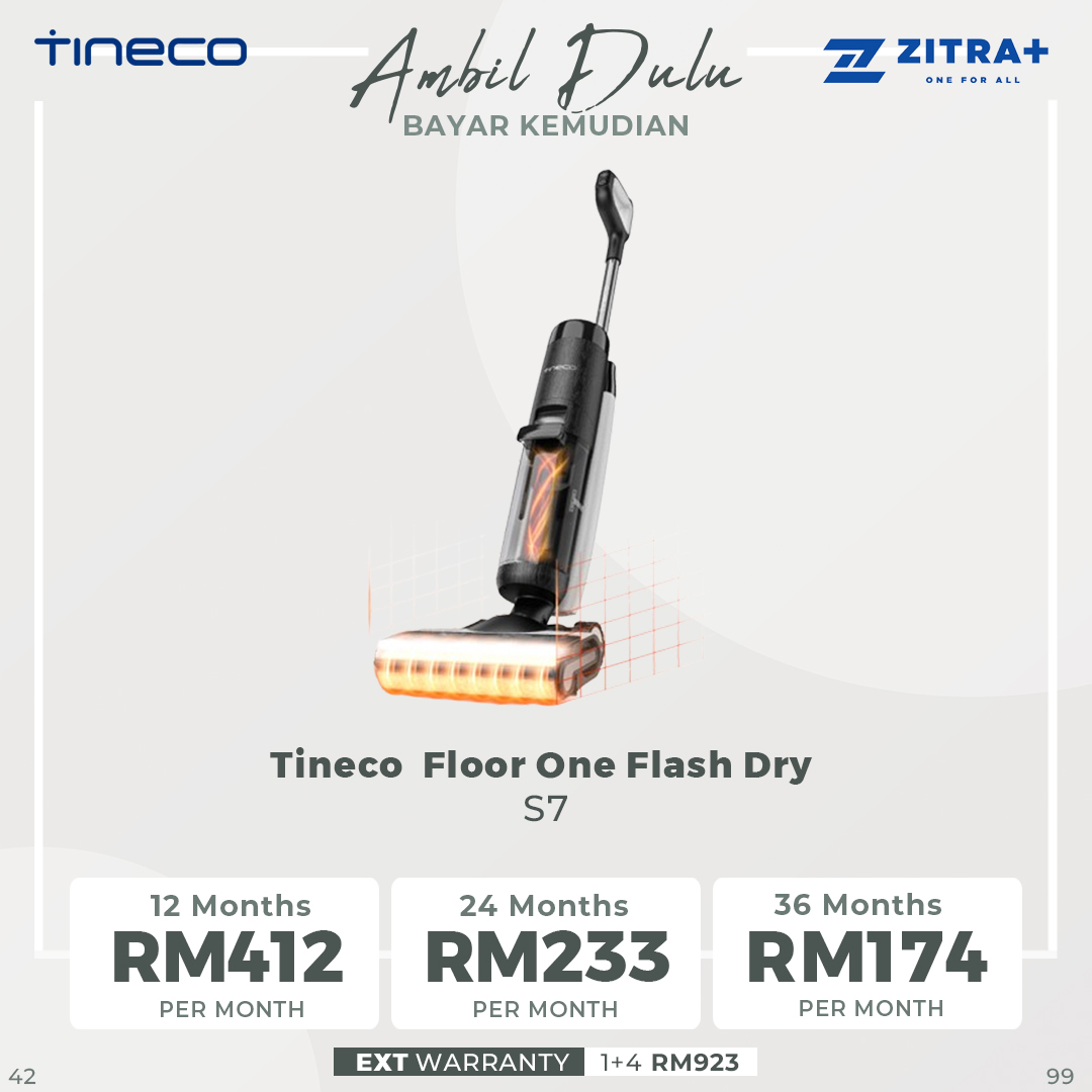 Tineco 30AW Floor One Flash Dry S7 | Display Screen: LED | MHCBS™ technology | iLoop™ smart sensor technology
