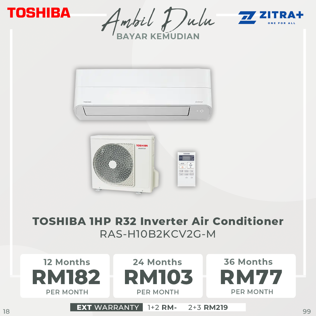 TOSHIBA 1/1.5/2/2.5HPR32 Inverter Air Conditioner B2KCV2G-M | HI Power Fast Cooling | Ultra Pure Air Purification | Save Eco Power