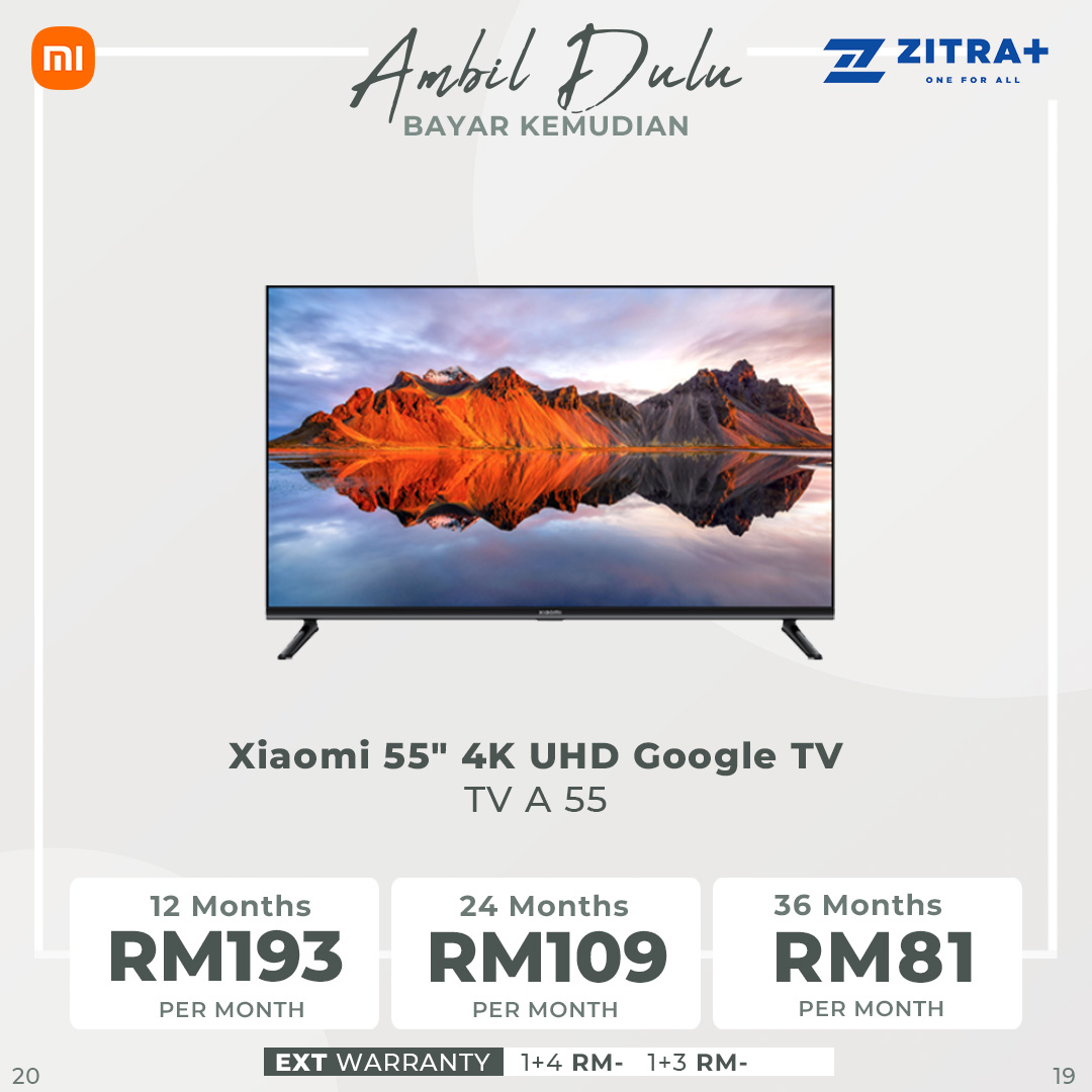 Xiaomi 43" FHD / 55" 4K UHD Google TV | TV A 43 FHD / TV A 55 | Bezel-Less Design | High-Performance Processor | Google TV with 2 Year Warranty