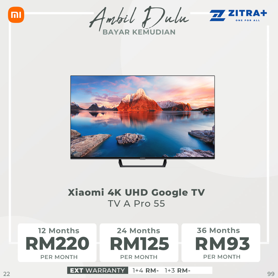 Xiaomi 43" / 55" / 65" 4K UHD Google TV | TV A Pro 43 / TV A Pro 55 / TV A Pro 65 | Wide Color Gamut 4K Display with Dolby Vision® | Google TV with 2 Year Warranty
