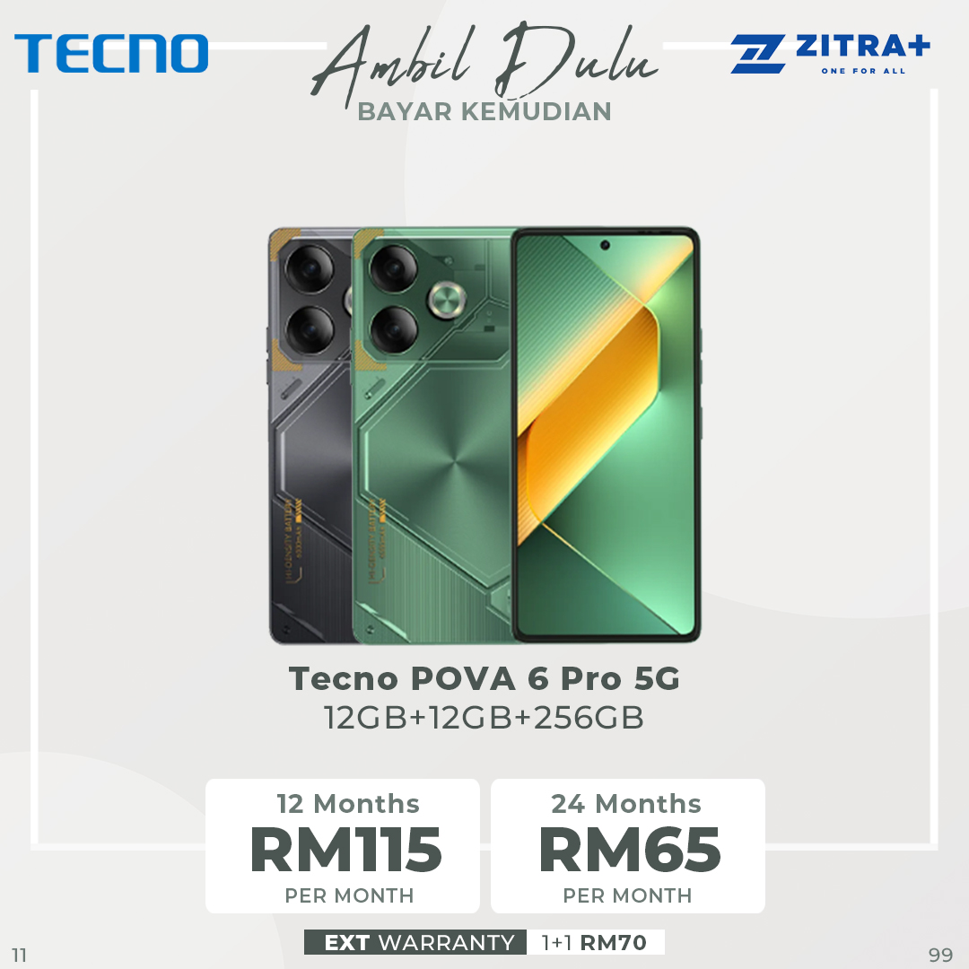 Tecno POVA 6 8GB+256GB | Mediatek Helio G99 Ultimate (6 nm) | Dual Sims | LTE