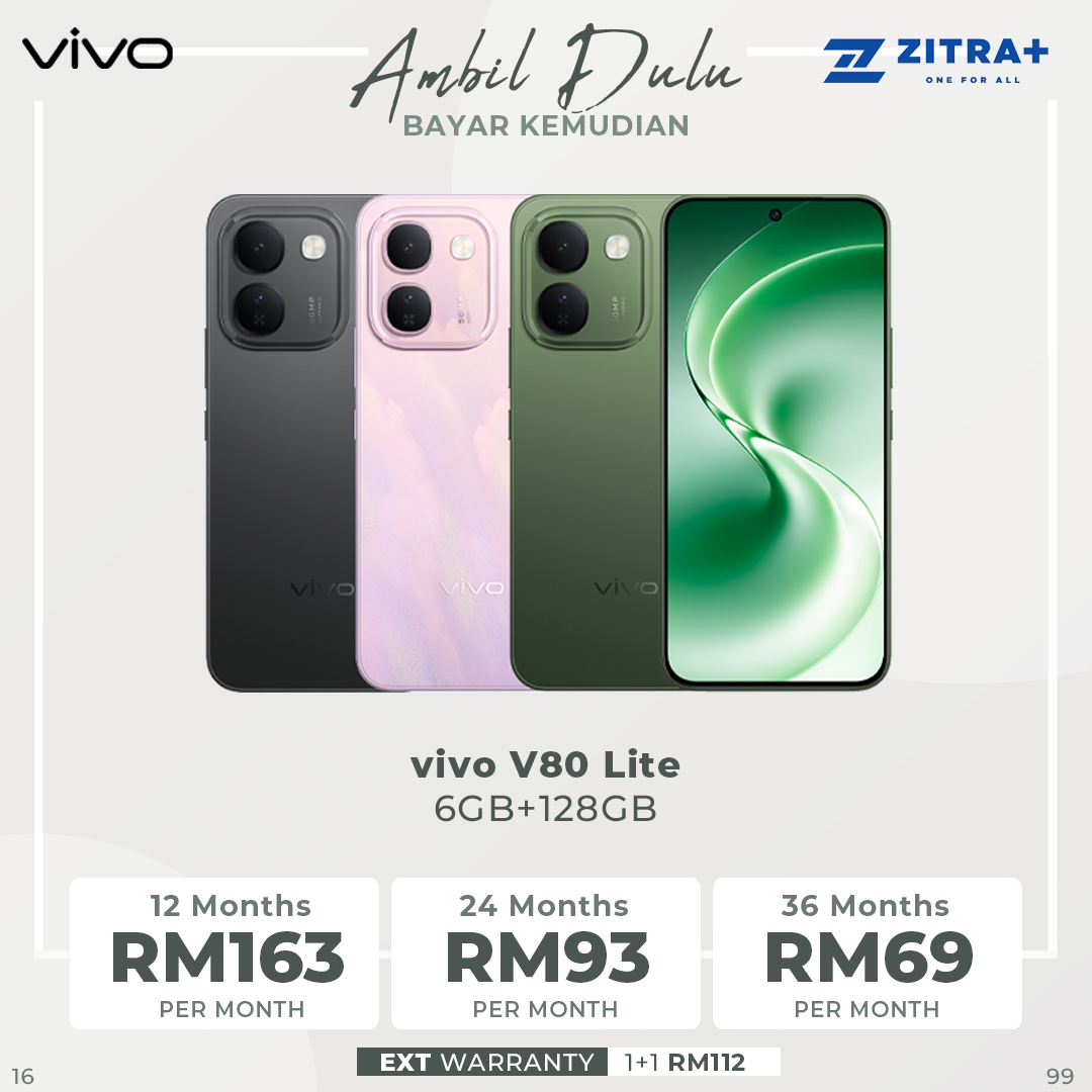 vivo V80 Lite 6GB+128GB/ 6GB+256GB/ 8GB+256GB | 6.83 inches, AMOLED | 50MP Rear Camera | Mediatek Dimensity 7300e (6 nm) | 10000mAh, 44W Fast Charge