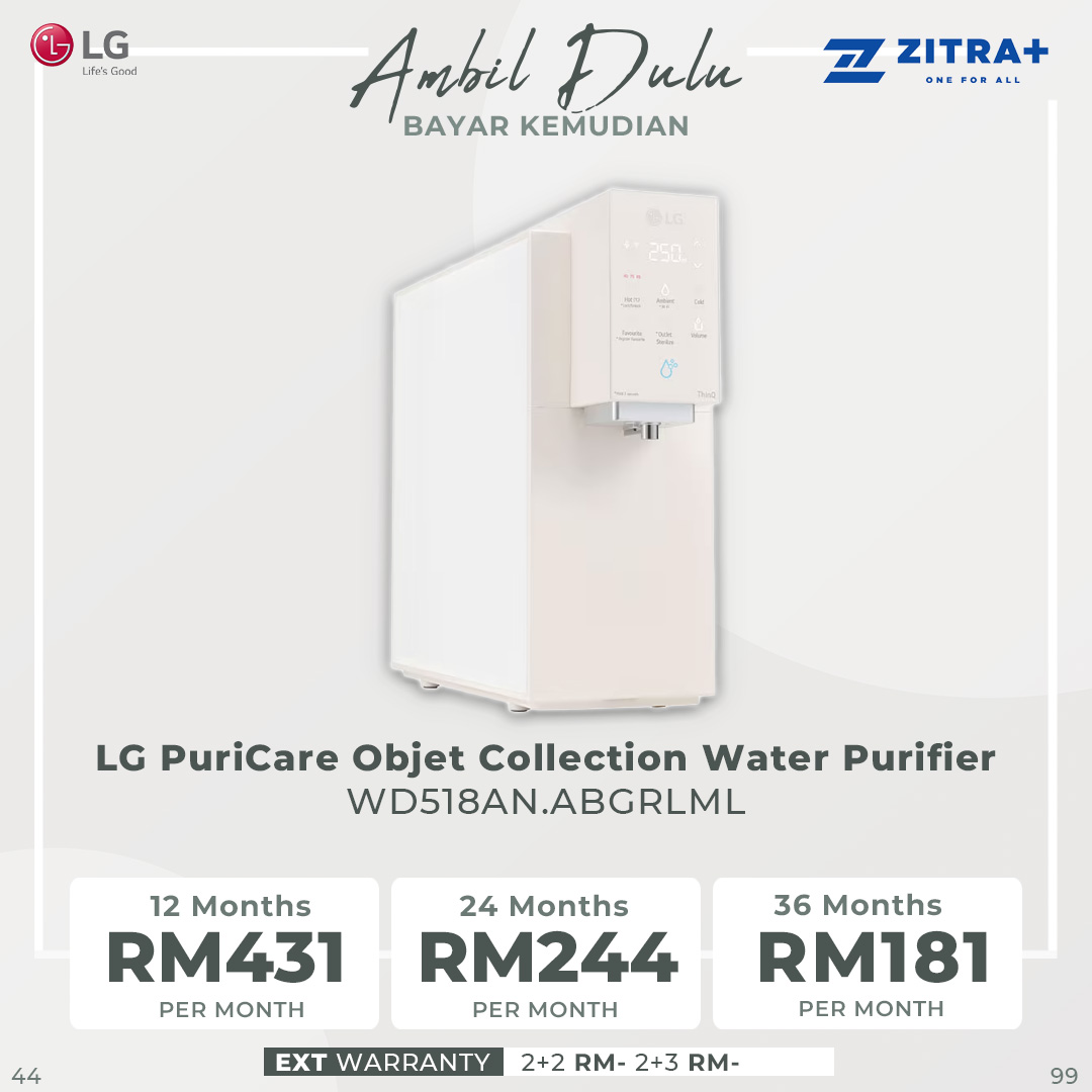 LG PuriCare Objet Collection Water Purifier WD518AN.ABGRLML | Up and Down Auto Moving Tap | Control Button Panel | Water Purifier with  1 Year Warranty