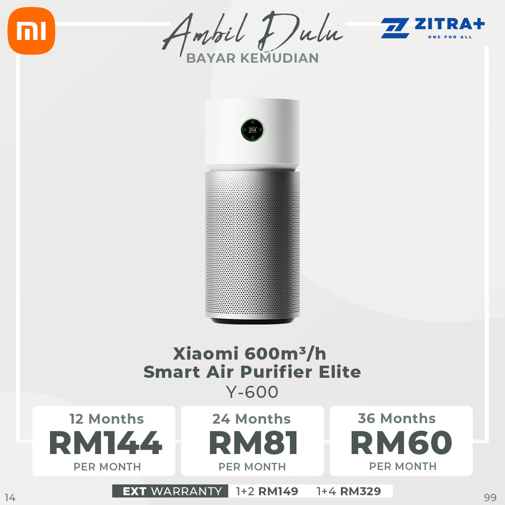 Xiaomi 600m³/h Smart Air Purifier Elite Y-600 | Smart Control | Three-in-one Filtration | 99.9% removal of airborne Influenza A | Air Purifier with 1 Year Warranty