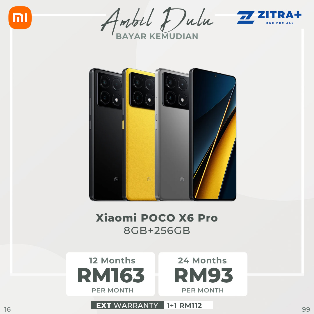 Xiaomi POCO X6 Pro | 8GB+256GB / 12GB+ 512GB | Flagship MediaTek Dimensity 8300-Ultra | CrystalRes 120Hz FIow AMOLED | 64MP Triple Camera with OIS | Smartphone with 1 Year Warranty