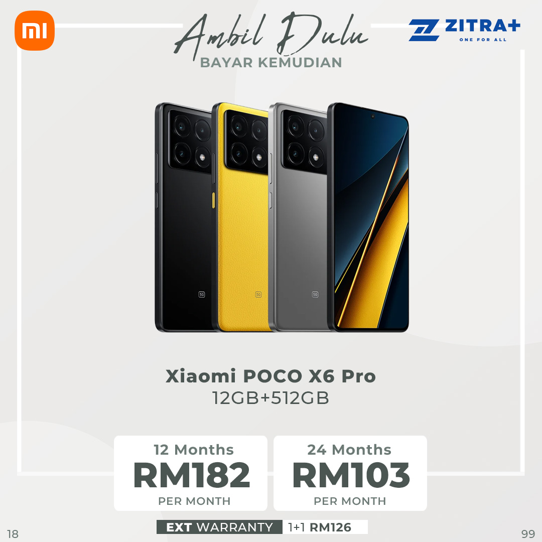 Xiaomi POCO X6 Pro | 8GB+256GB / 12GB+ 512GB | Flagship MediaTek Dimensity 8300-Ultra | CrystalRes 120Hz FIow AMOLED | 64MP Triple Camera with OIS | Smartphone with 1 Year Warranty