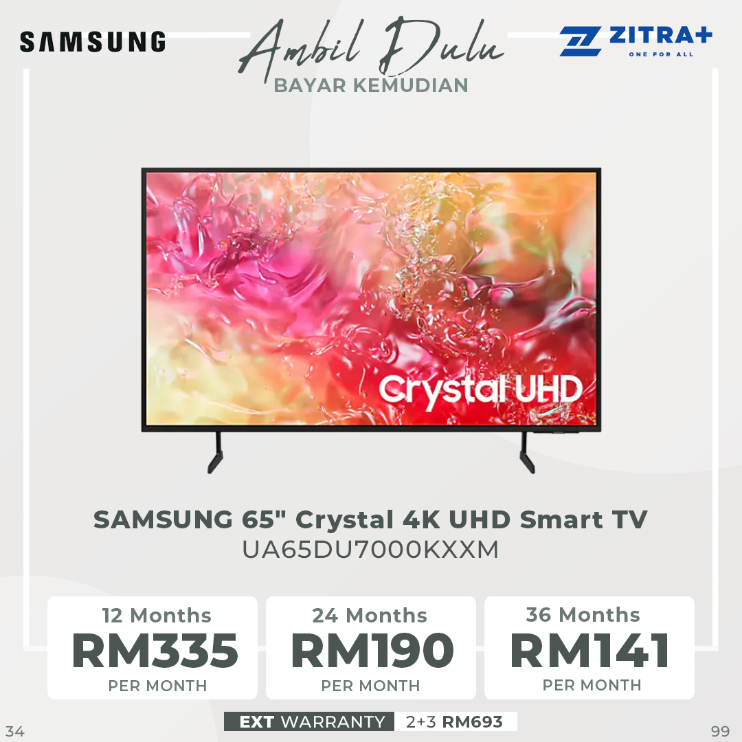 SAMSUNG 50"/55"/65"/75" Crystal 4K UHD Smart TV UA50DU7000KXXM/UA55DU7000KXXM/UA65DU7000KXXM/UA75DU7000KXXM | 4k Upscaling | Motion Xcelerator