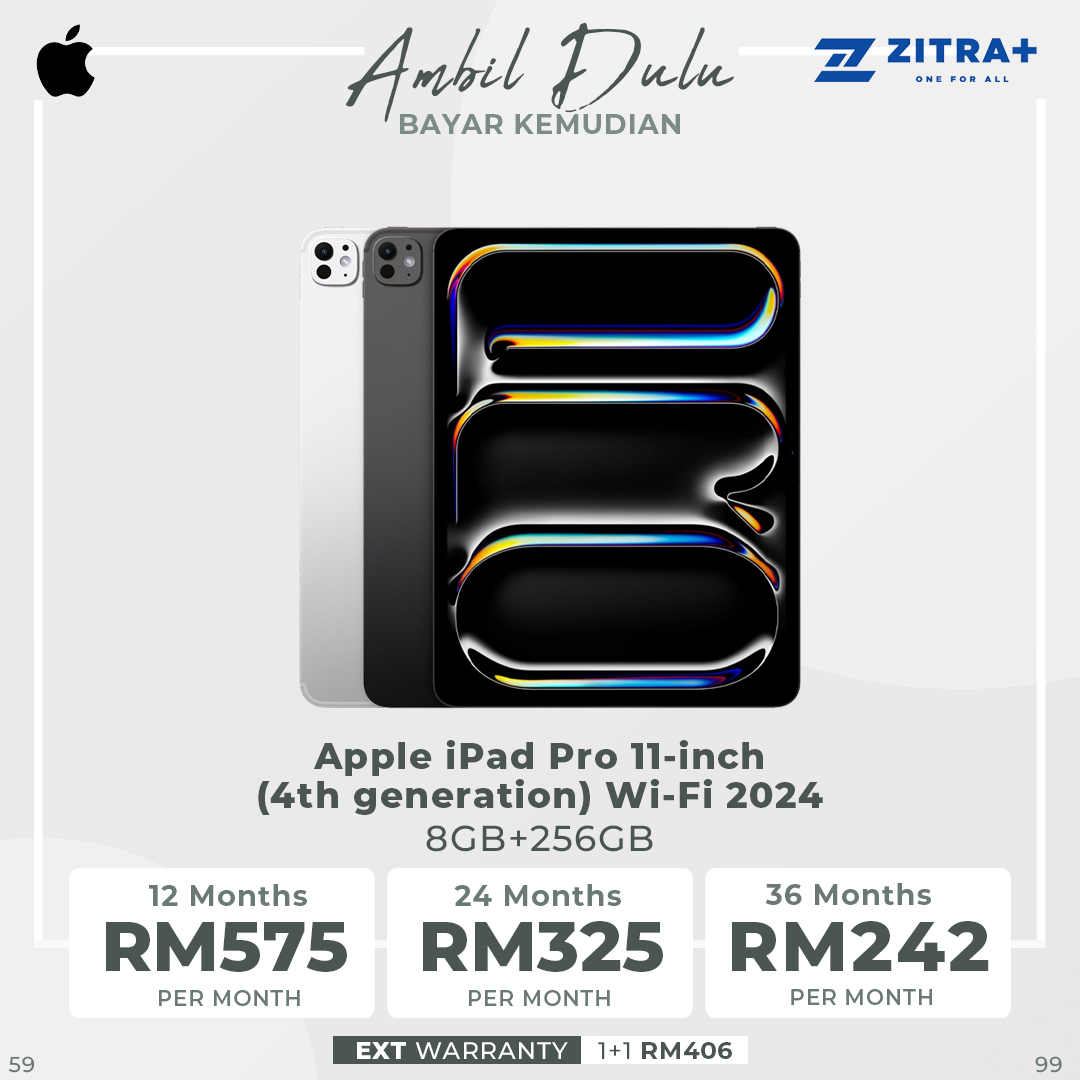 Apple iPad Pro 11-inch (4th generation) Wi-Fi 2024 16GB+2TB / 16GB+1TB / 8GB+512GB / 8GB+256GB | Ultra Retina XDR Display | Tandem OLED1 | Apple Pencil Hover | 1  Year General Warranty