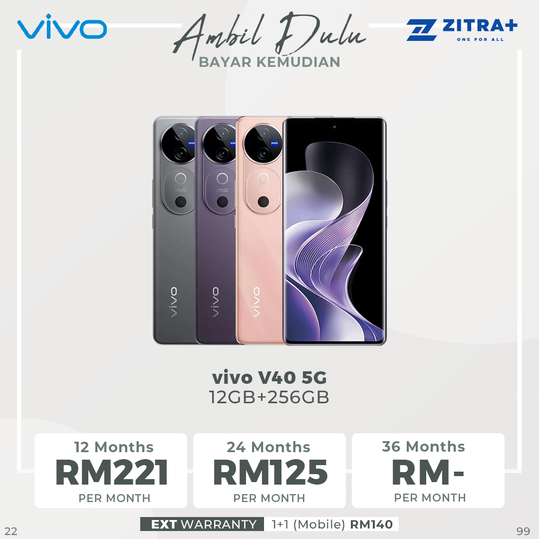 Vivo V40 5G 12GB+256GB | 50MP ZEISS All Main Camera |  Qualcomm Snapdragon Processor | 80W FlashCharge