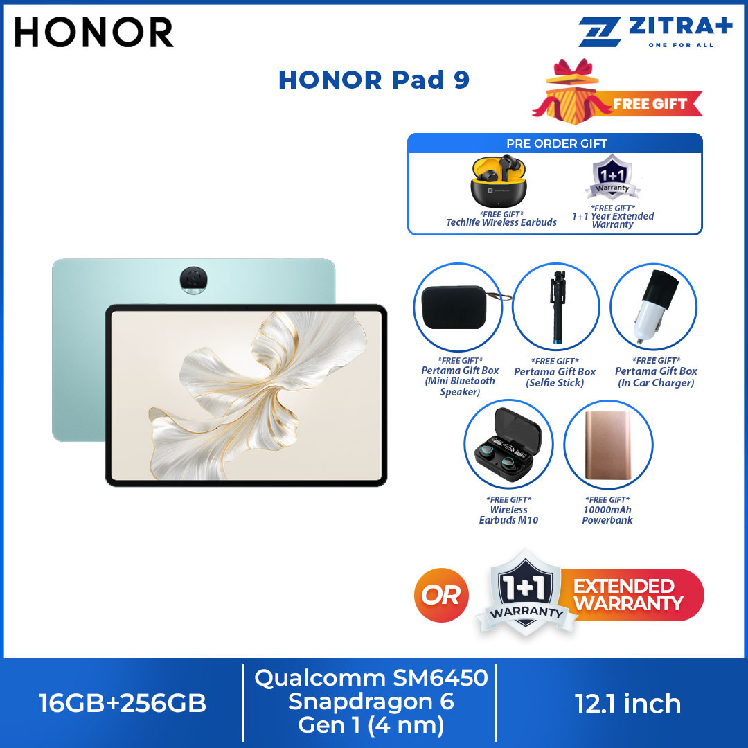 HONOR Pad 9 16GB+256GB | 8300mAh Large Battery +35W Fast Charging4 | 4nm Snapdragon 6 Gen 1 Chipset | Blazing-fast Connections 5G & Wi-Fi Only Version Supported | Tablet with 1 Year Warranty