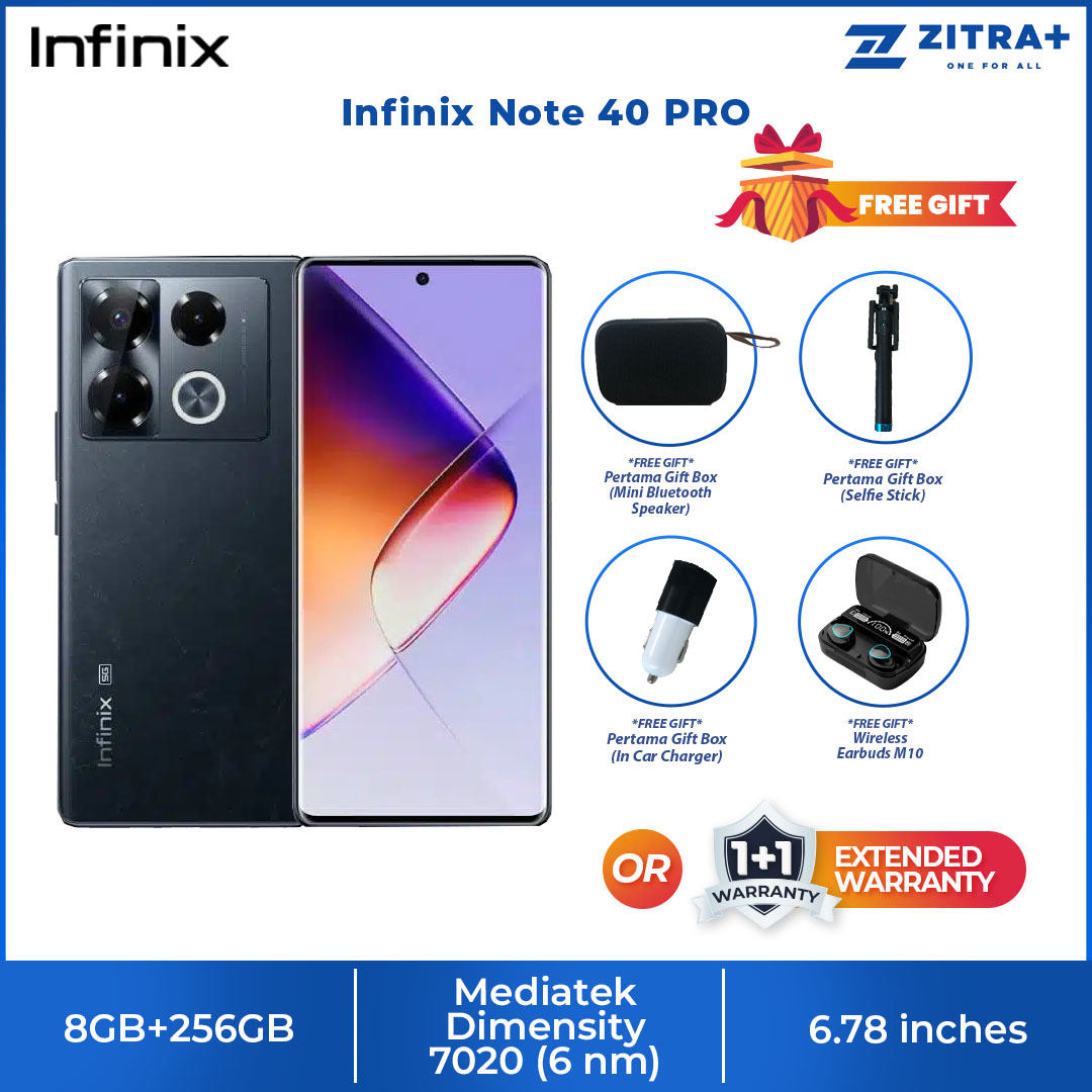 Infinix Note 40 PRO 8GB+256GB | 5000mAh | 45W | Android 14 | XOS 14 | 6.78 inches + AMOLED | Mediatek Dimensity 7020 (6 nm) | Smartphone with 1 Year Warranty