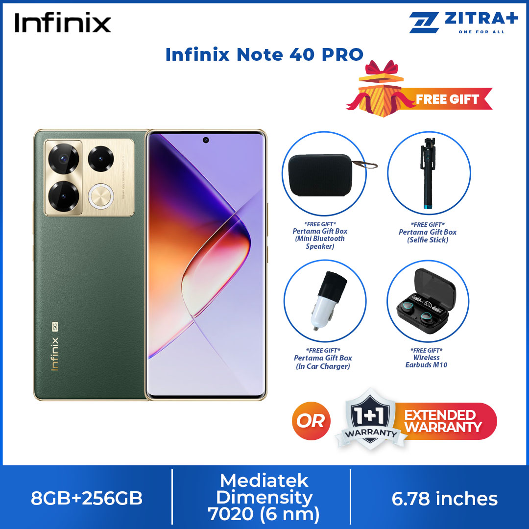 Infinix Note 40 PRO 8GB+256GB | 5000mAh | 45W | Android 14 | XOS 14 | 6.78 inches + AMOLED | Mediatek Dimensity 7020 (6 nm) | Smartphone with 1 Year Warranty