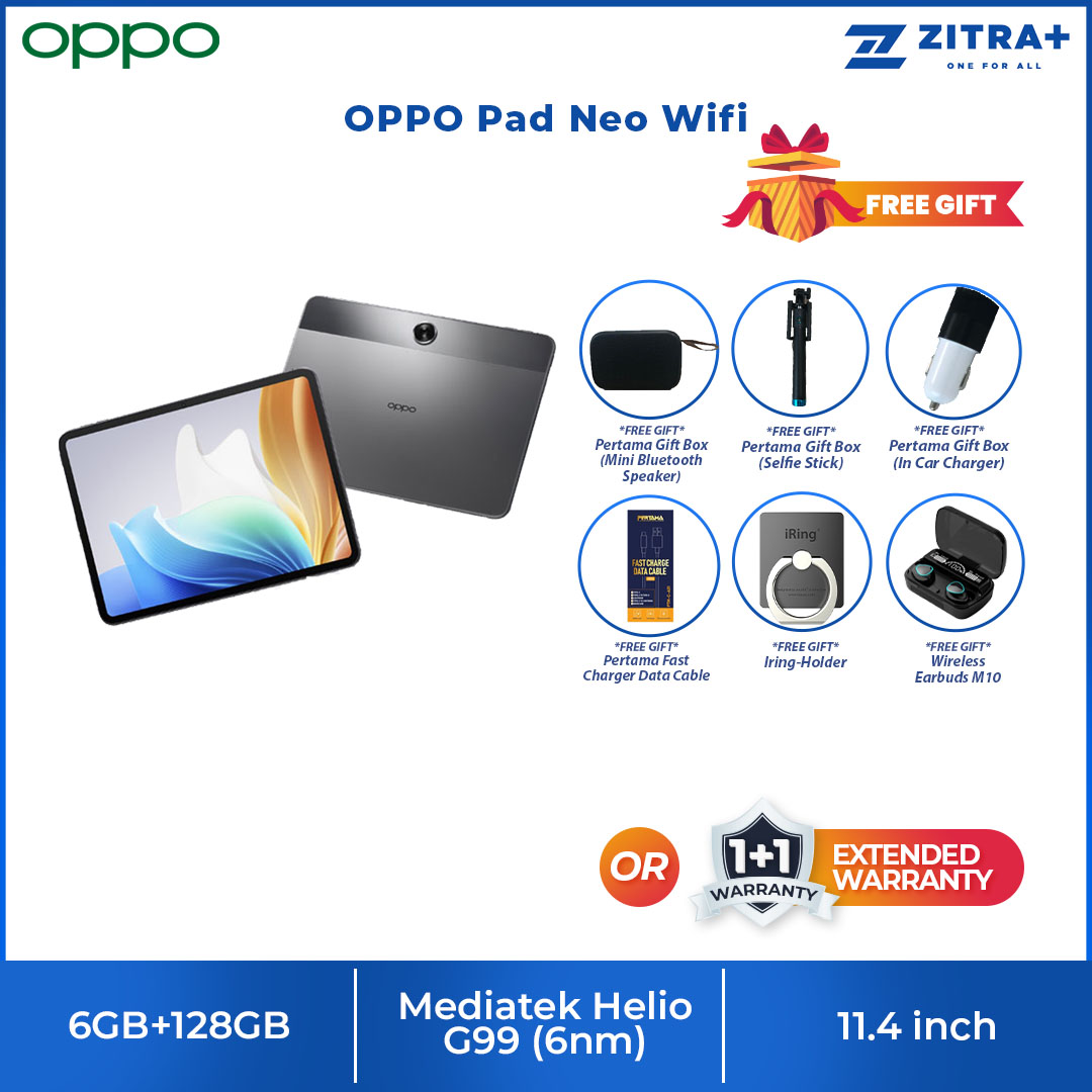 OPPO Pad Neo Wifi 6GB+128GB / Neo Lte 8GB+128GB | Super Battery, Super Energy | All-round Immersive Entertainment | Support 4G LTE | Tablet with 1 Year Warranty