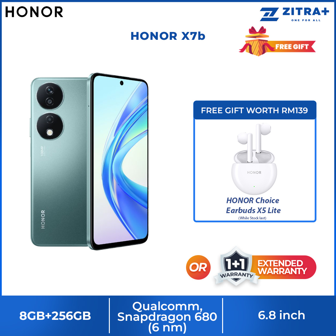 (Pre Order Until 22.12.2023) HONOR X7b 4G 8GB+256GB | 6.8" HONOR FullView Display | 6000mAh Battery | 108MP Main Camera | Smartphone with 1 Year Warranty