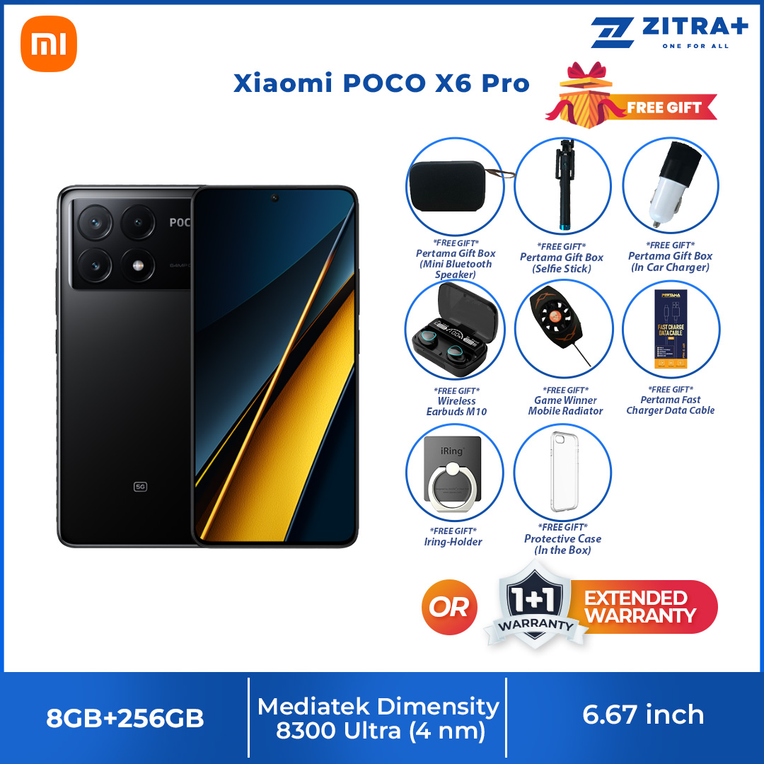 Xiaomi POCO X6 Pro | 8GB+256GB / 12GB+ 512GB | Flagship MediaTek Dimensity 8300-Ultra | CrystalRes 120Hz FIow AMOLED | 64MP Triple Camera with OIS | Smartphone with 1 Year Warranty